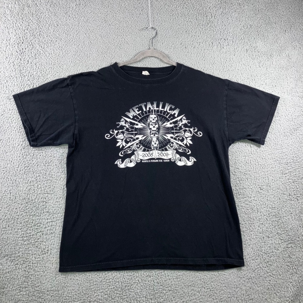 Metallica World Magnetic Tour 2008 2009‎ T Shirt Men XL Anvil Band Tee Y2K
